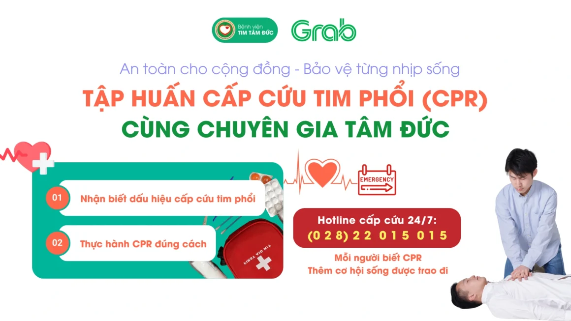 Bệnh viện Tim Tâm Đức đào tạo Cấp cứu Hồi sức Tim phổi (CPR) cho Nhân viên Grab Vietnam